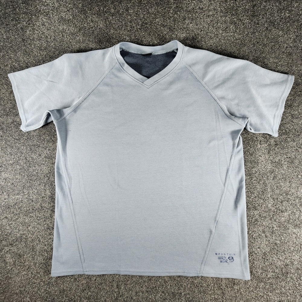 Mountain Hardwear Performance Tee Mens L Blue Short Sleeve Stretch Lightweight